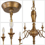 6-Light Farmhouse Antique Gold Rustic Chandelier - Image 4