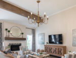 6-Light Farmhouse Antique Gold Rustic Chandelier - Image 6