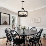 6-Light Black Chandelier, Modern Hanging Pendant Lighting, Convertible Semi Flush Mount Ceiling Light Fixture Rustic Vintage Farmhouse Chandeliers for Dining Room Kitchen Foyer Entryway