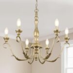 6-Light Farmhouse Chandelier, 23.62'' Antique Rustic Chandeliers