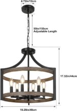 6-Light Farmhouse Chandelier Rustic Semi Flush Mount Ceiling Light - Image 5