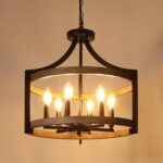 6-Light Farmhouse Chandelier Rustic Semi Flush Mount Ceiling Light - Image 7