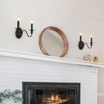 2-Light Black Wall Sconce, Farmhouse Vintage Candle Modern Industrial Indoor Wall Light - Image 3