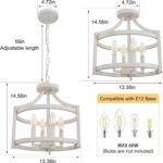 4-Light Farmhouse Convertible Semi Flush Mount Ceiling Light Fixture - Image 2