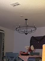 8-Light Black Farmhouse Chandelier, Industrial Vintage Candle Hanging Chandeliers photo review