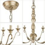 6-Light Farmhouse Chandelier, 23.62'' Antique Rustic Chandeliers - Image 2
