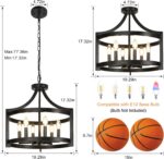 6-Light Black Chandelier, Modern Hanging Pendant Lighting - Image 3