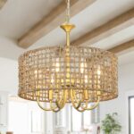 6 Lights Boho Rattan Light Fixture with Hand Woven Wicker Shade