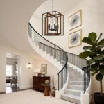 6-Light Modern Farmhouse Chandelier, 18.1'' Rustic Black Faux Wood Finish Lantern Chandelier - Image 4
