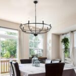 8-Light Black Farmhouse Chandelier, Industrial Vintage Candle Hanging Chandeliers - Image 3