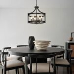 6-Light Black Chandelier, Modern Hanging Pendant Lighting - Image 4
