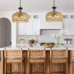 18" Farmhouse Rattan Chandelier, 4-Light Boho Pendant Light Fixture - Image 4