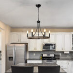 6 - Light Dimmable Wagon Wheel Chandelier
