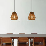 12“ Boho Rattan Pendant Light with Rod Hanging, Farmhouse Coastal Wicker Pendant Light - Image 4