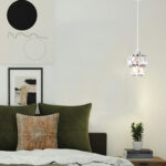 1-Light Chrome Crystal Drum Modern Pendant Light - Image 3