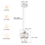 1-Light Chrome Crystal Drum Modern Pendant Light - Image 4