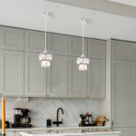 1-Light Chrome Crystal Drum Modern Pendant Light - Image 6