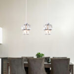 1-Light Chrome Crystal Drum Modern Pendant Light - Image 2