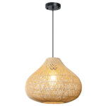 1 - Light Unique/Statement Rattan Boho 15.74'' Large Kitchen Island Wicker Chandelier - Image 3