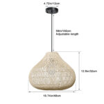 1 - Light Unique/Statement Rattan Boho 15.74'' Large Kitchen Island Wicker Chandelier - Image 2