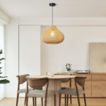 1 - Light Unique/Statement Rattan Boho 15.74'' Large Kitchen Island Wicker Chandelier - Image 8