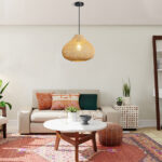 1 - Light Unique/Statement Rattan Boho 15.74'' Large Kitchen Island Wicker Chandelier - Image 6