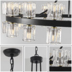 48-Light Black Wagon Wheel Large Crystal Chandelier Dia 48 Inch - Image 4