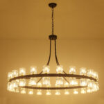 48-Light Black Wagon Wheel Large Crystal Chandelier Dia 48 Inch - Image 3