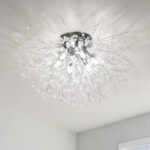 6-Light Chrome Modern Crystal Fireworks Ceiling Light