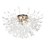 6-Light Gold Modern Crystal Fireworks Ceiling Light