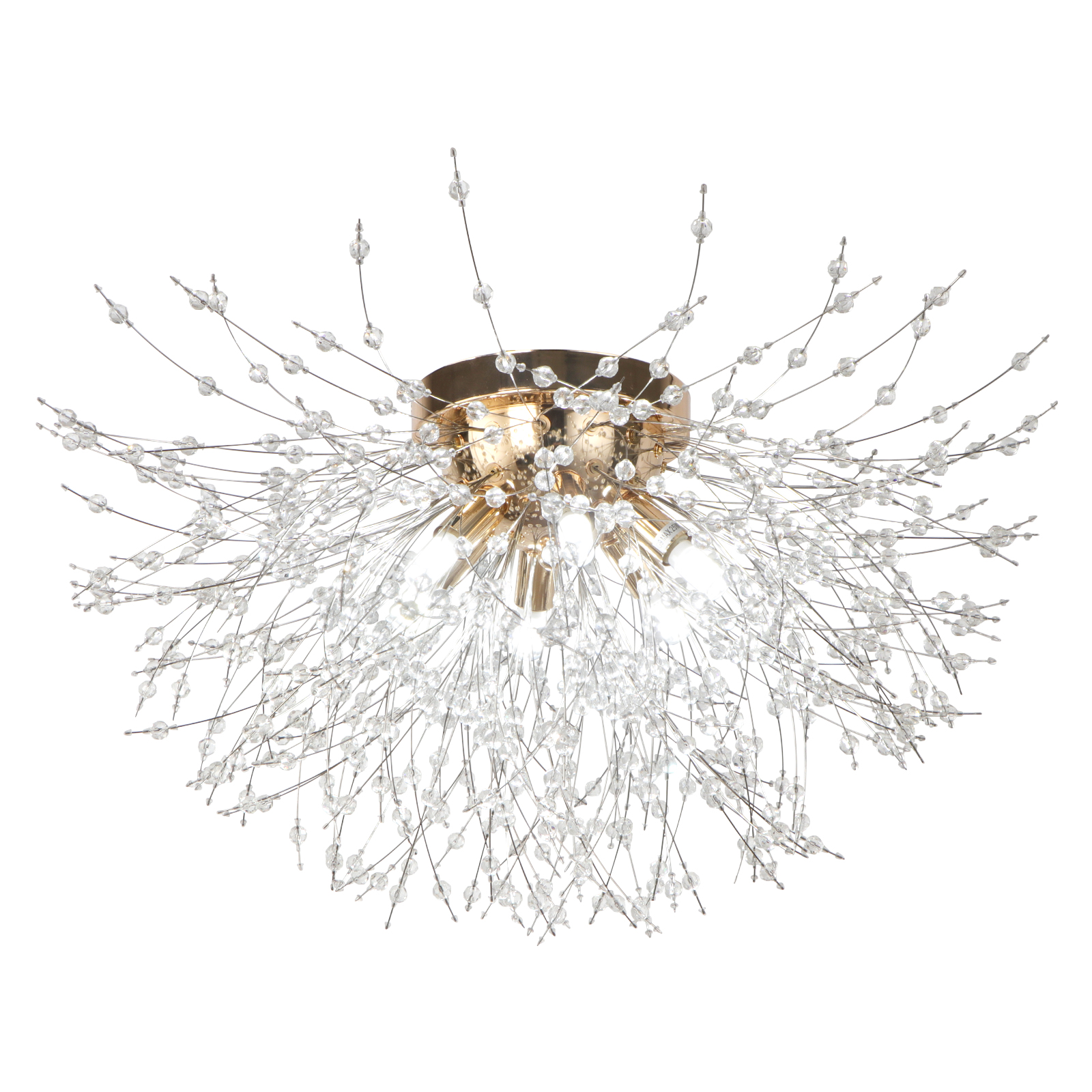 X0080-6-FG (5) 6-Light Gold Modern Crystal Fireworks Ceiling Light - 图片 1