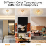 6-Light Gold Modern Crystal Fireworks Ceiling Light - Image 4