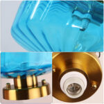Virgie Glass Blue Semi Flush Mount Ceiling Light - Image 5