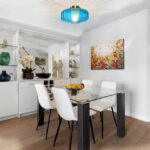Virgie Glass Blue Semi Flush Mount Ceiling Light - Image 3