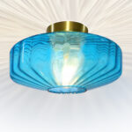 Virgie Glass Blue Semi Flush Mount Ceiling Light