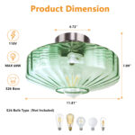 Virgie Glass Green Semi Flush Mount Ceiling Light - Image 7