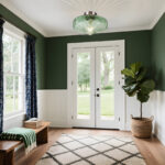 Virgie Glass Green Semi Flush Mount Ceiling Light