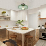 Virgie Glass Green Semi Flush Mount Ceiling Light - Image 2