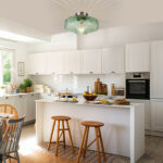 Virgie Glass Green Semi Flush Mount Ceiling Light - Image 4