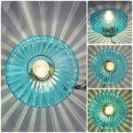 Virgie Glass Blue Semi Flush Mount Ceiling Light - Image 6